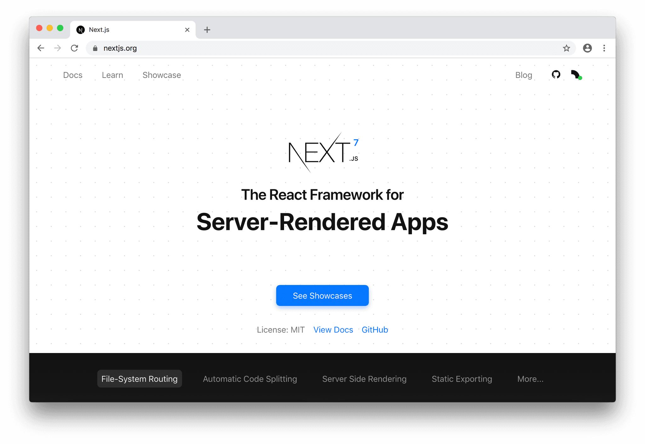 The new nextjs.org