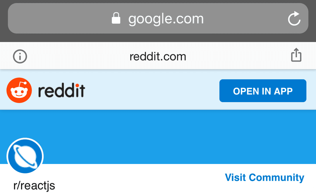 Image of Reddit in AMP viewer